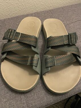 Men's Chaco Chillos Slides/Sandals, green, size 10